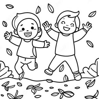 Raskraska Igrivykh Detei Prygaiushchikh V Listiakh 6928-565