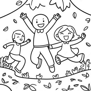 Raskraska Igrivykh Detei Prygaiushchikh V Listiakh 6928-566