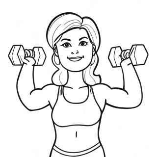 Silnaia Zhenshchina Podnimaiushchaia Tiazhesti Raskraska 74547 17835