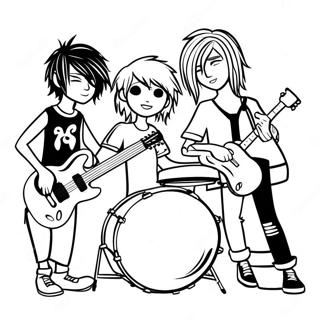 Emo Gruppa Igraet Muzyku Raskraska 75012 18202