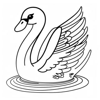 Raskraska Elegantnogo Lebedia Skolziashchego Po Vode 75113 18275