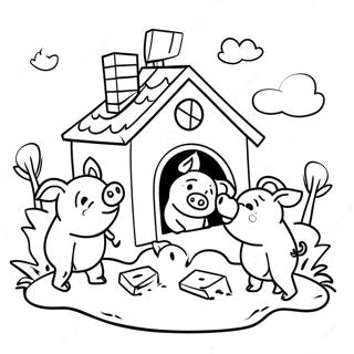 Raskraska Tri Porosenka Stroiat Dom 76601 19435