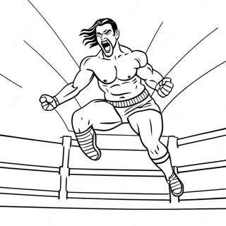 Zakhvatyvaiushchaia Raskraska Wwe Restlera Prygaiushchego Na Protivnika 77757-20311
