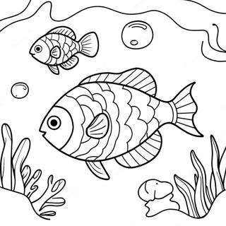 Tsvetnye Ryby Plavaiushchie V Korallovom Rife Na Raskraske 80029 22062