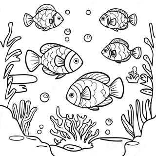 Tsvetnye Ryby Plavaiushchie V Korallovom Rife Na Raskraske 80029 22063