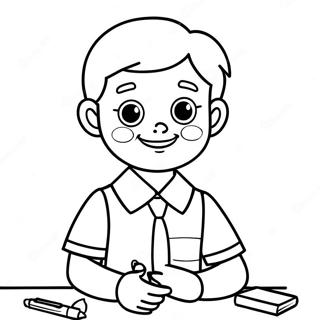 Ulybaiushchiisia Uchitel V Pervyi Den V Detskom Sadu Raskraska 80391-22351