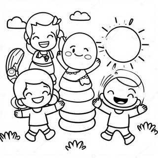 Raskraska Schastlivye Deti Detskogo Sada Igraiut 80850-22705