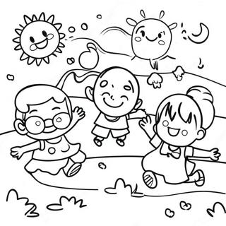 Raskraska Schastlivye Deti Detskogo Sada Igraiut 80850-22706