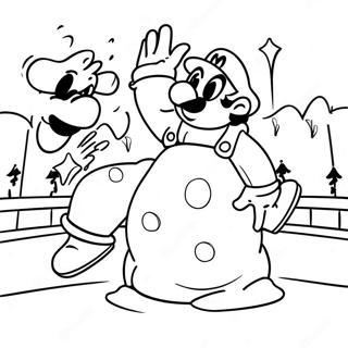 Марио Рождество Раскраски