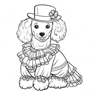 Elegantnyi Pudel V Nariadnom Plate Dlia Raskraski 84394-25498