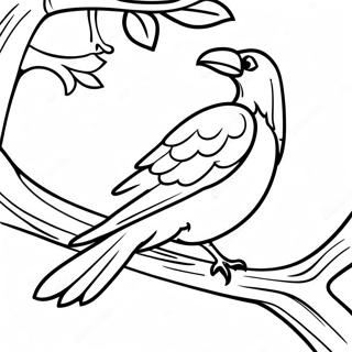 Realistichnyi Voron Sidiashchii Na Vetke Dlia Raskraski 84420-25519