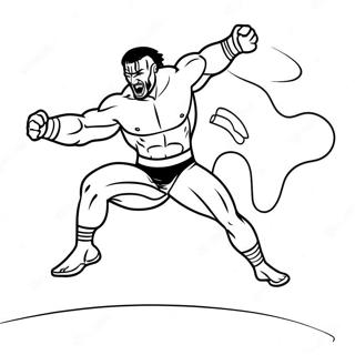Raskraska Dinamichnyi Restler Wwe Prygaiushchii Na Protivnika 84496-25569