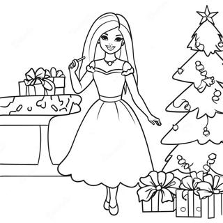 Raskraska Barbi Ukrashaiushchaia Rozhdestvenskuiu Elku 84575-25639