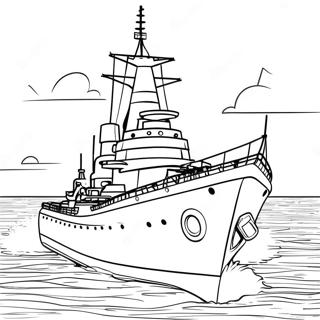 Raskraska Tsvetnogo Boevogo Korablia Na More 85622-26529