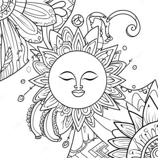 Detalizirovannoe Bogemnoe Solntse I Luna Raskraska 88445-28914