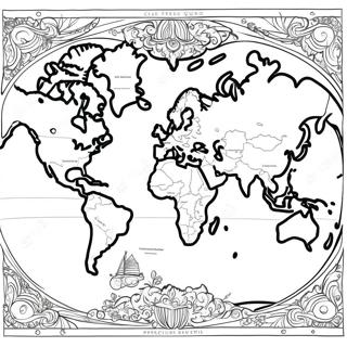 Raskraska Vintazhnaia Karta Mira 89654-29841