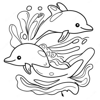 Igrivye Delfiny V Plavanii Raskraska 92327 31998