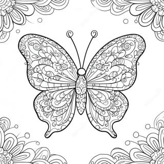 Elegantnaia Babochka S Zamyslovatymi Uzorami Raskraska 94357-33638