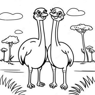 Raskraska Semi Strausov V Dikoi Prirode 94721-34050