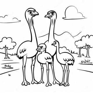 Raskraska Semi Strausov V Dikoi Prirode 94721-34051