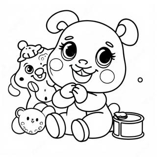 Raskraska Schastlivogo Zhivogo Mladentsa Igraiushchego S Igrushkami 95081 34325