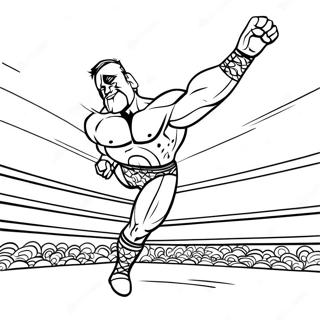 Raskraska Slozhnogo Wwe Restlera Prygaiushchego Na Sopernika V Gradatsiiakh Serogo 96311 35319