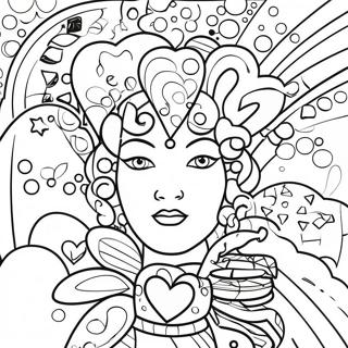 Raskraska Abstraktnogo Iskusstva Romero Britto V Iarkikh Tsvetakh 96774-35845