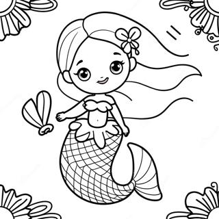 Raskraska S Ocharovatelnoi Rusalkoi I Aksessuarami Iz Rakushek 98601-37405