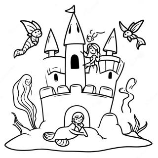 Raskraska Fantaziinogo Peschanogo Zamka S Rusalkami 99086 37788
