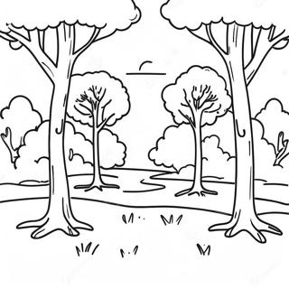 Raskraska Solnechnogo Peizazha S Dereviami 99293-37947