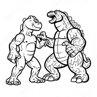 Raskraska Godzilly Srazhaiushchegosia S King Kongom 99677-38434